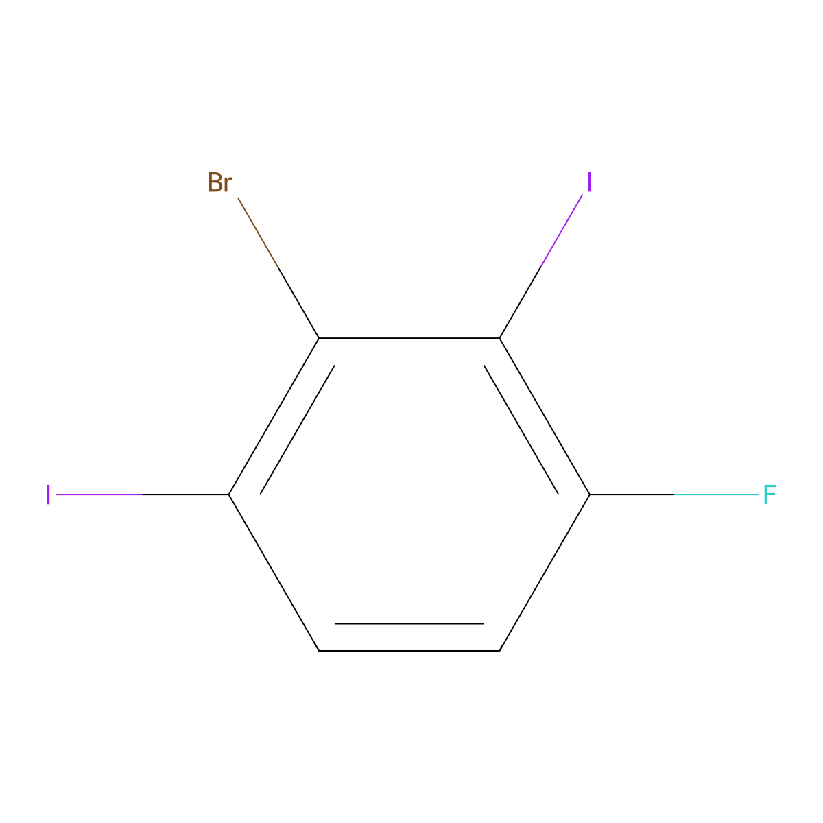 2-Bromo-4-fluoro-1,3-diiodobenzene molecular structure, CAS 1805105-48-9