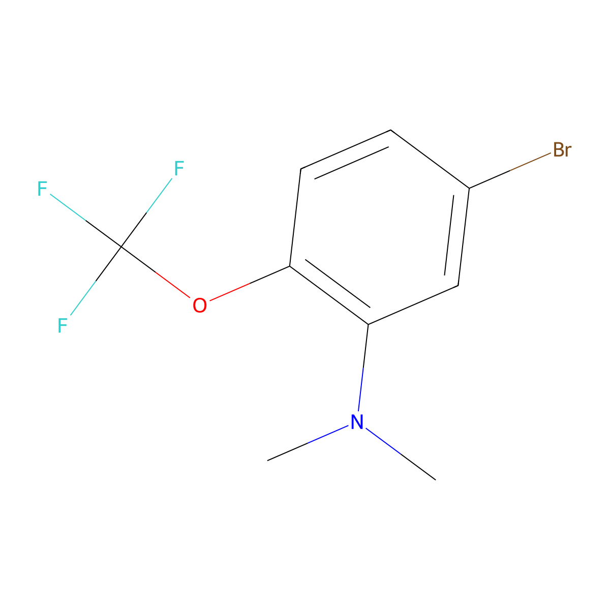 1-Bromo-3-dimethylamino-4-(trifluoromethoxy)benzene molecular structure, CAS 1805105-62-7