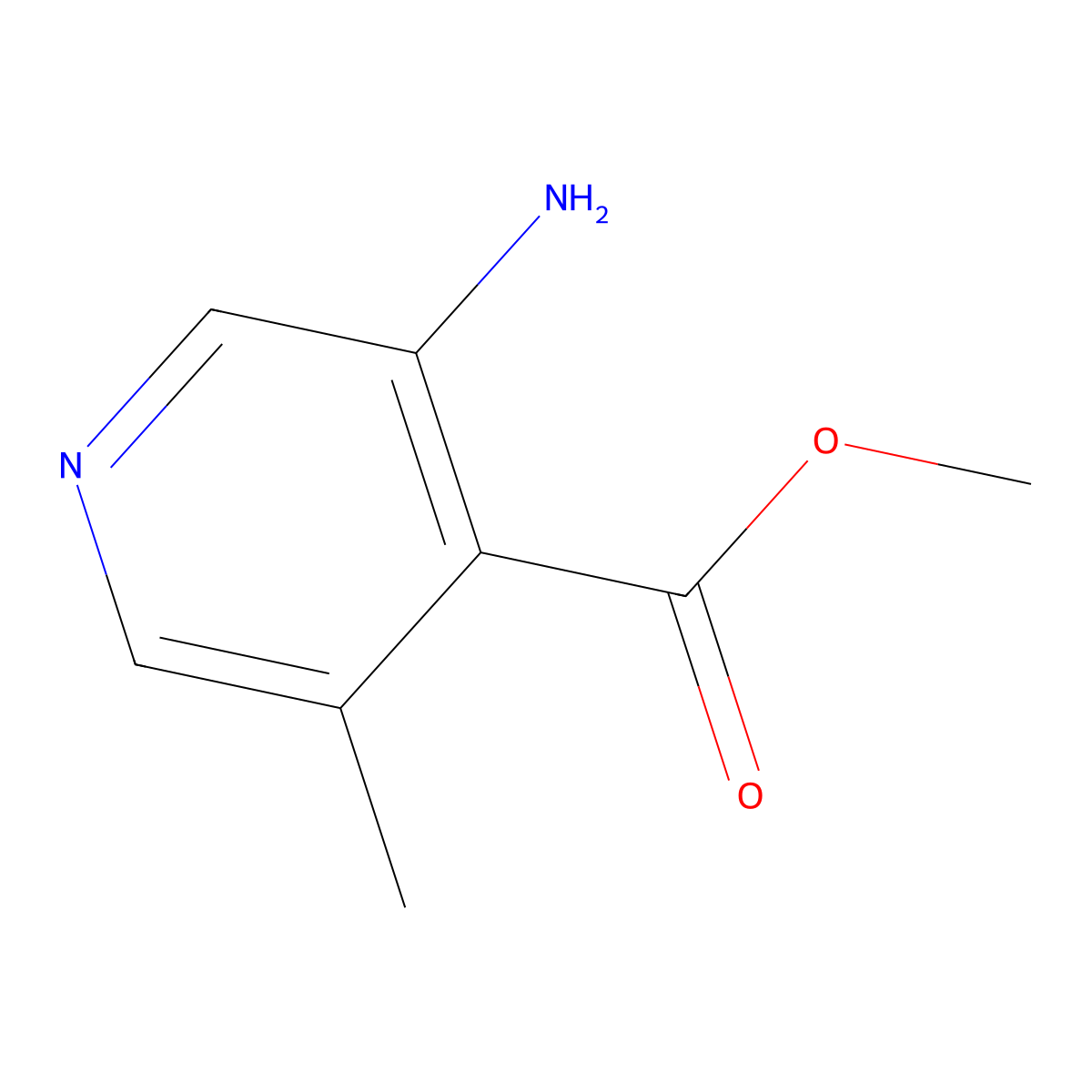 Methyl 3-amino-5-methylisonicotinate molecular structure, CAS 1805106-63-1