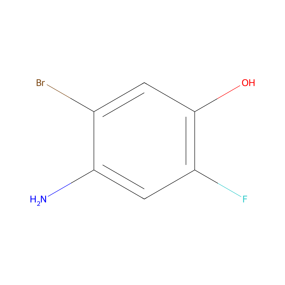 4-Amino-5-bromo-2-fluorophenol molecular structure, CAS 1805106-67-5
