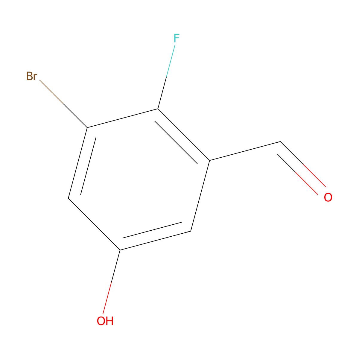3-Bromo-2-fluoro-5-hydroxybenzaldehyde molecular structure, CAS 1805106-71-1