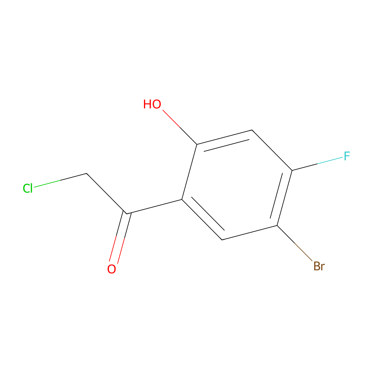 1-(5-Bromo-4-fluoro-2-hydroxyphenyl)-2-chloroethan-1-one molecular structure, CAS 1805108-03-5