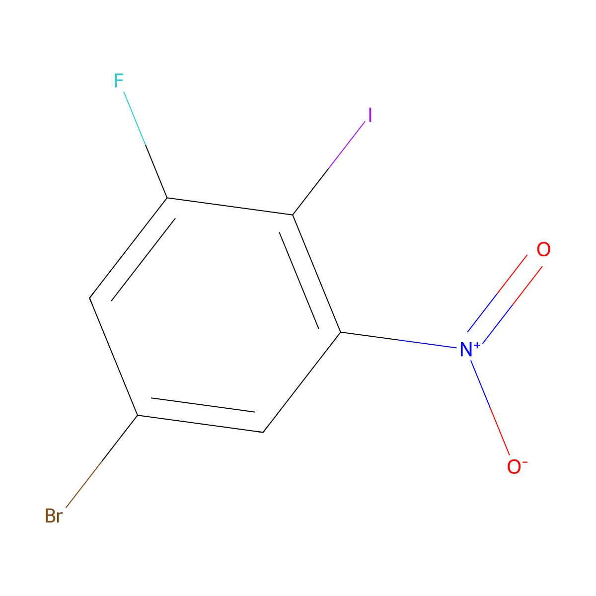5-Bromo-1-fluoro-2-iodo-3-nitrobenzene molecular structure, CAS 1805108-33-1