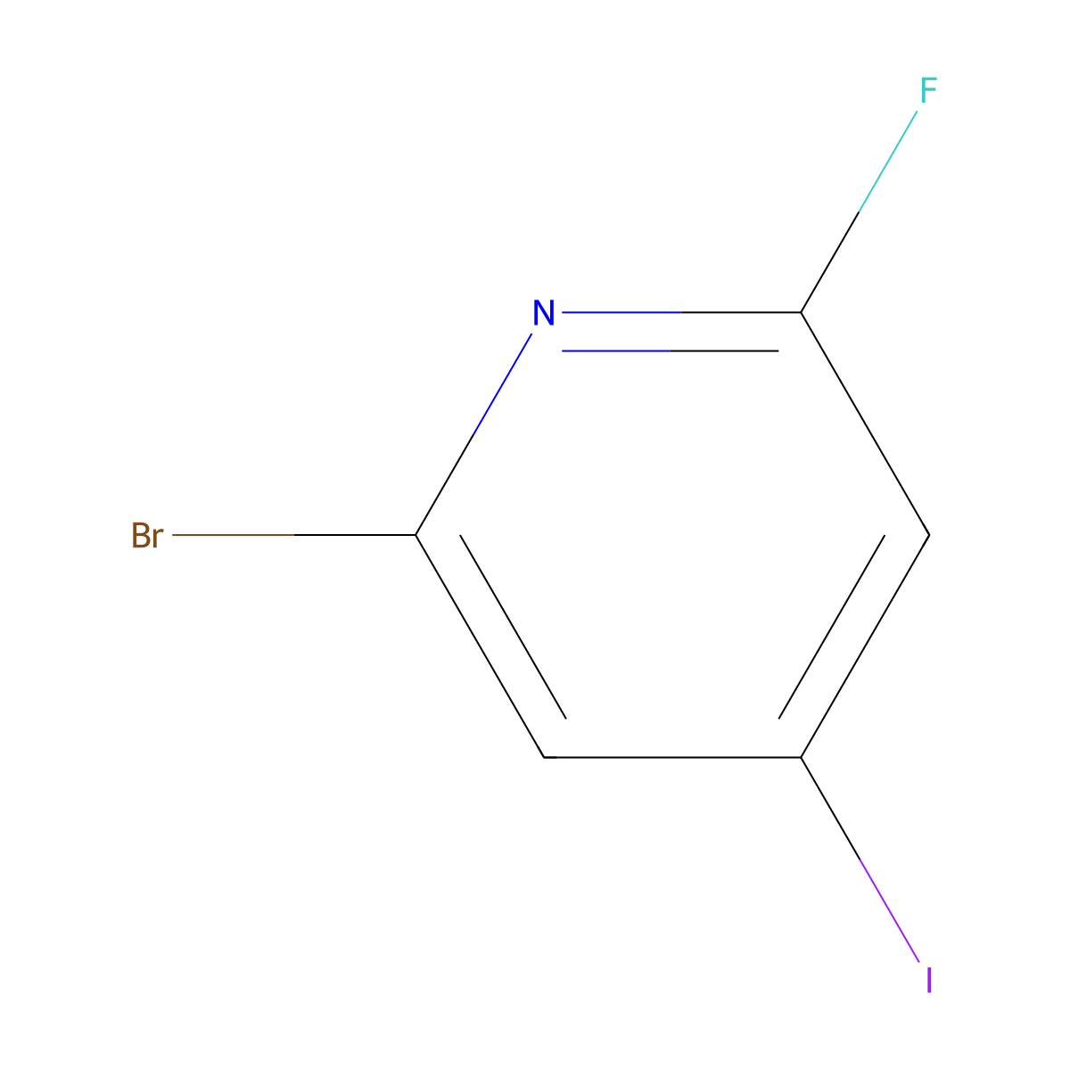 2-Bromo-6-fluoro-4-iodopyridine molecular structure, CAS 1805108-73-9