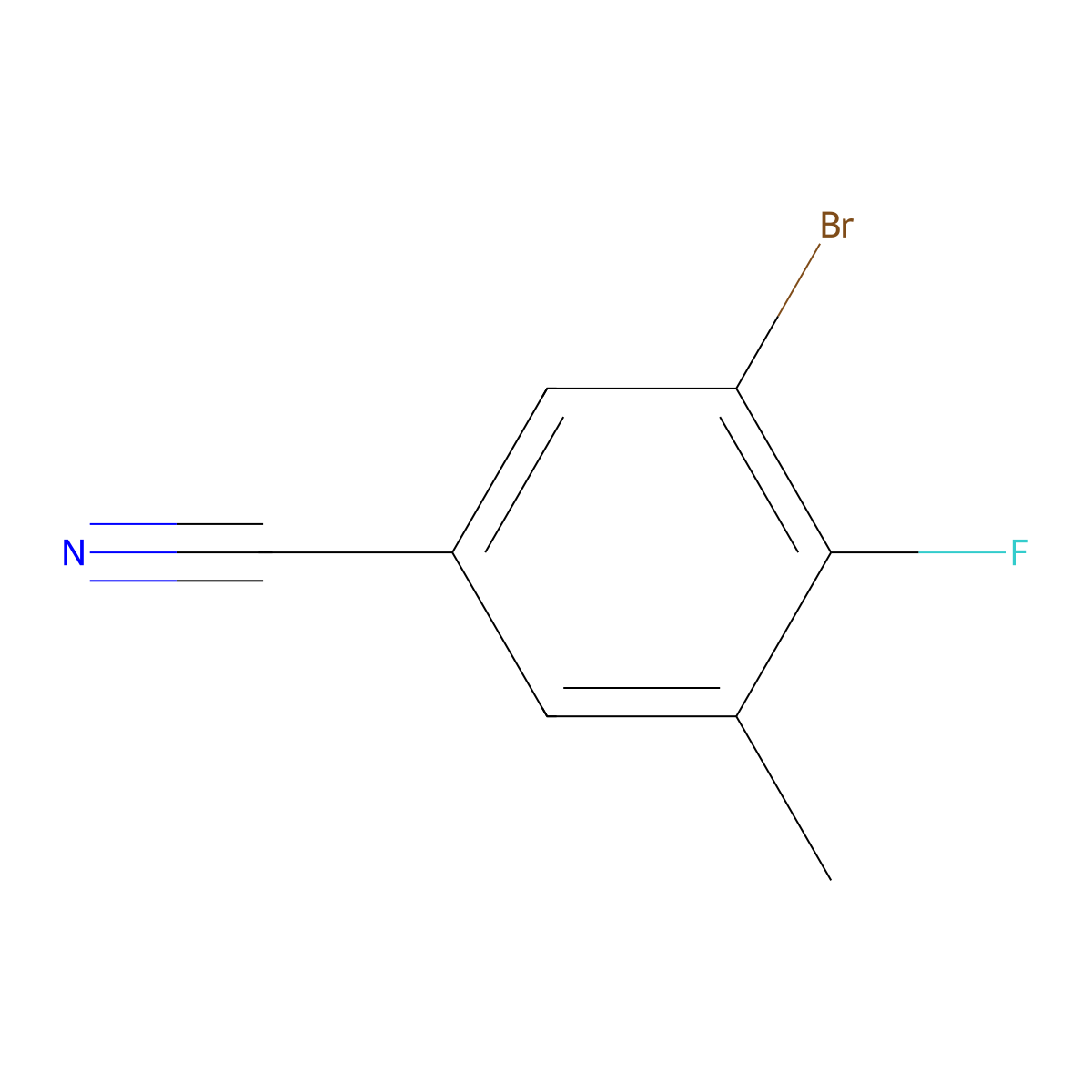 3-Bromo-4-fluoro-5-methylbenZonitrile molecular structure, CAS 1805108-86-4
