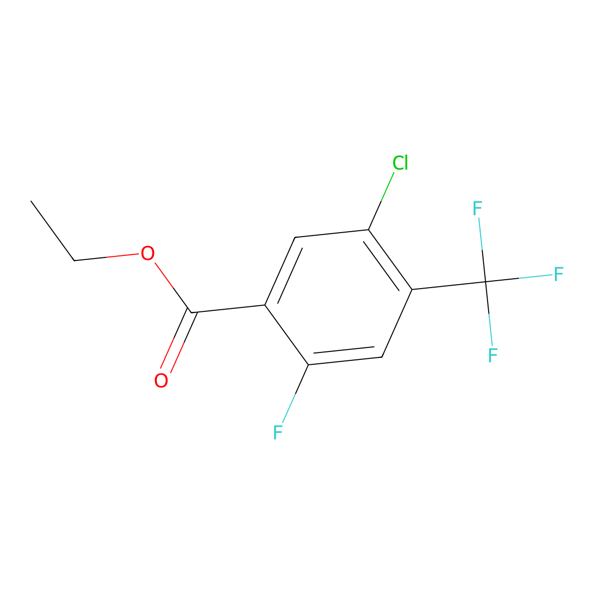 Ethyl 5-chloro-2-fluoro-4-(trifluoromethyl)benzoate molecular structure, CAS 1805109-33-4