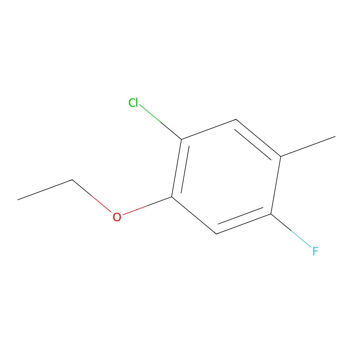 1-Chloro-2-ethoxy-4-fluoro-5-methylbenzene molecular structure, CAS 1805112-39-3