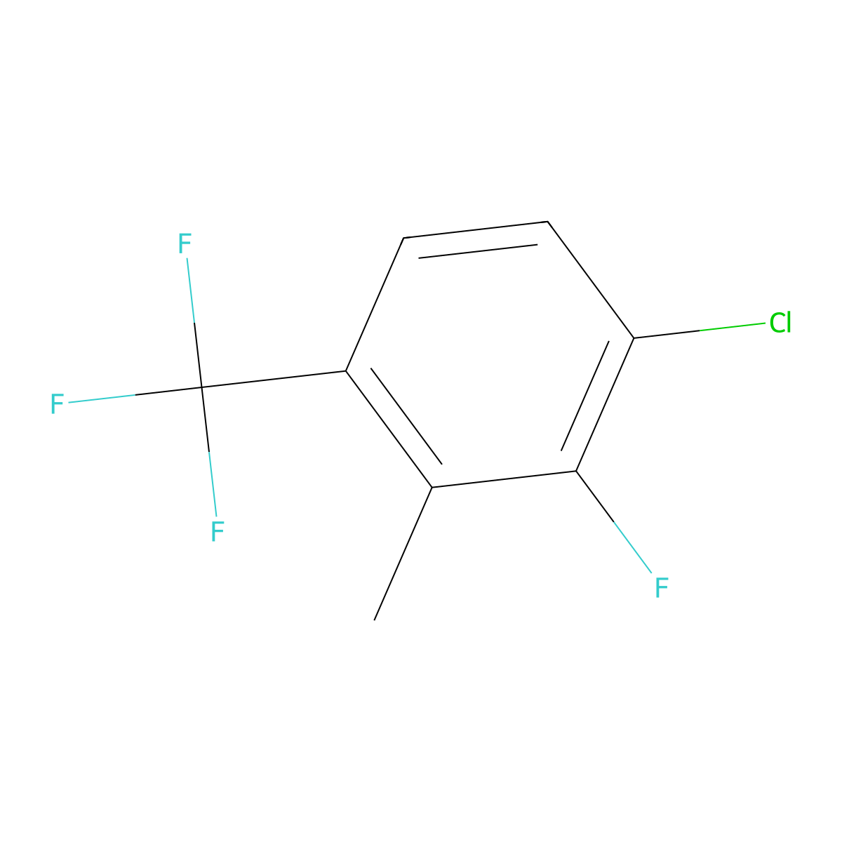 1-Chloro-2-fluoro-3-methyl-4-(trifluoromethyl)benzene molecular structure, CAS 1805112-84-8