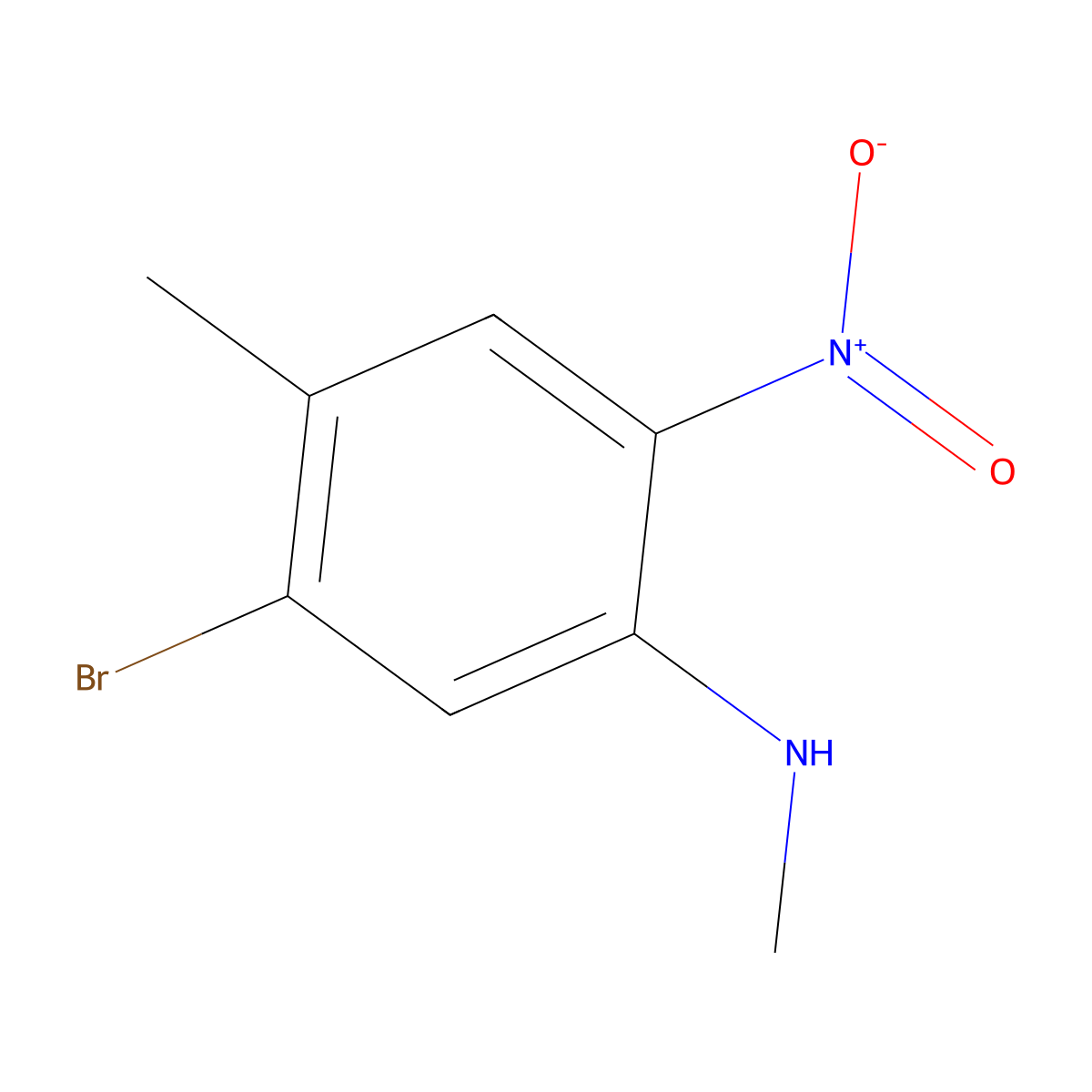 5-Bromo-N,4-dimethyl-2-nitroaniline molecular structure, CAS 1805113-10-3