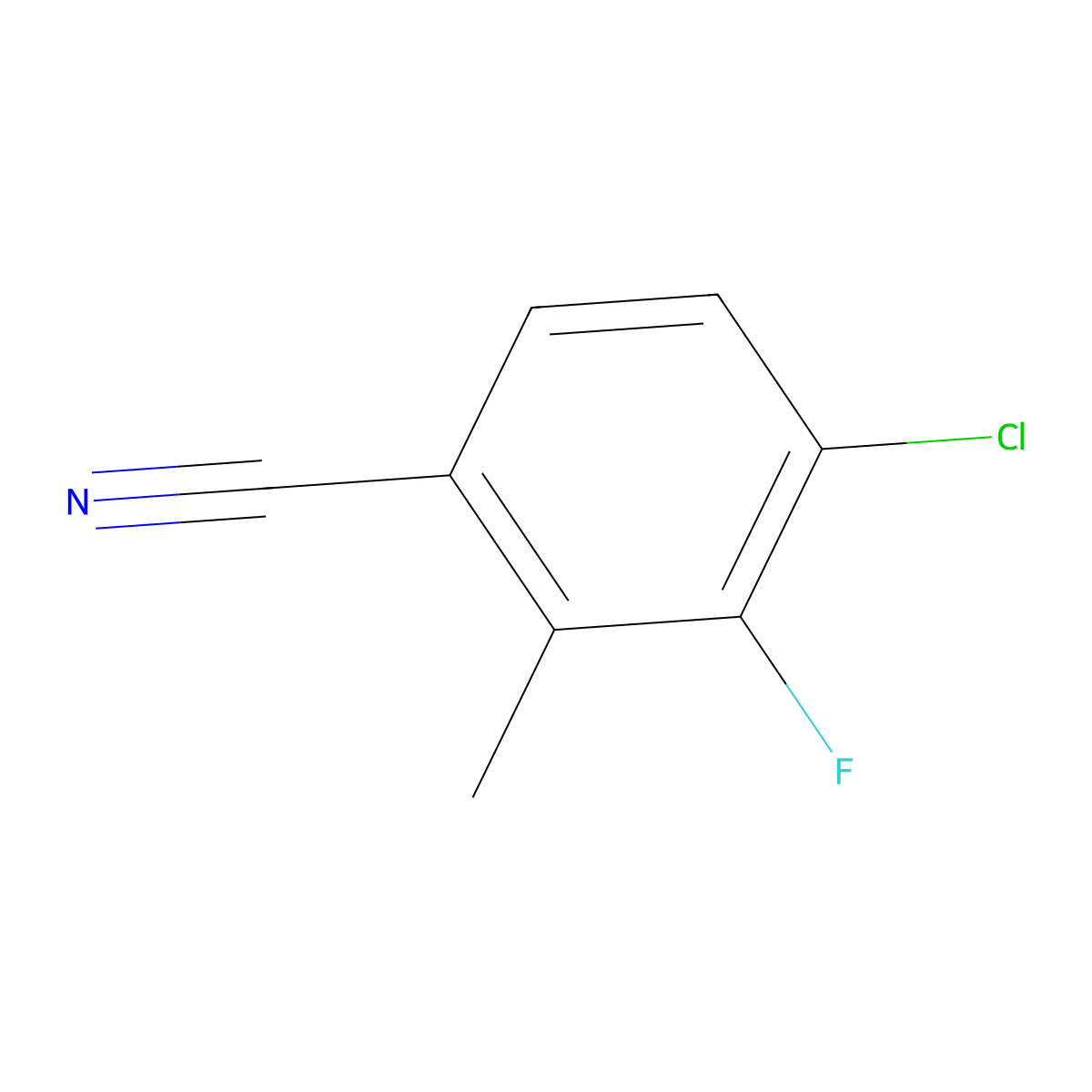 4-Chloro-3-fluoro-2-methylbenzonitrile molecular structure, CAS 1805113-37-4