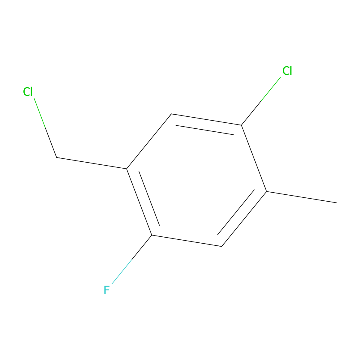 1-Chloro-5-(chloromethyl)-4-fluoro-2-methylbenzene molecular structure, CAS 1805114-03-7