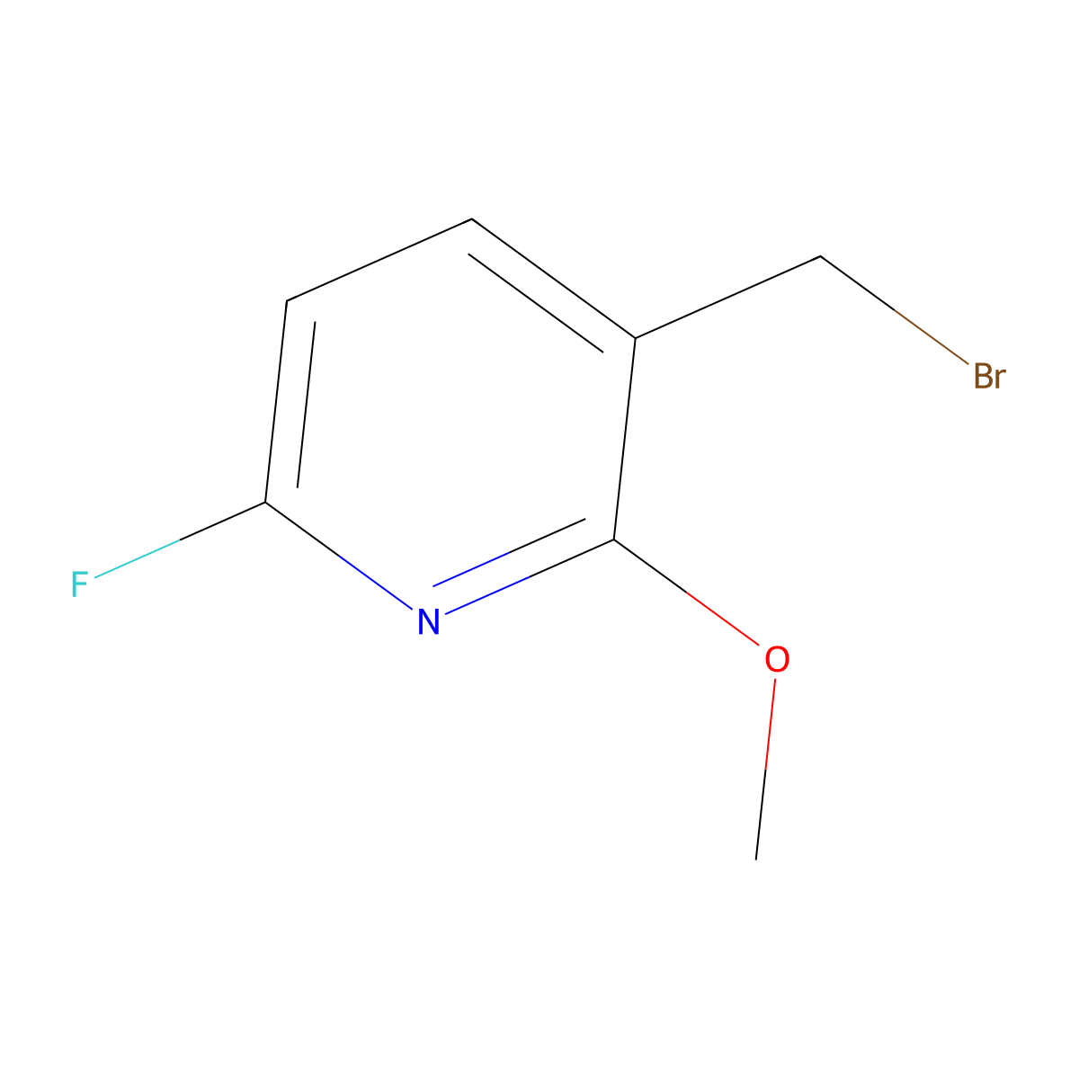3-(Bromomethyl)-6-fluoro-2-methoxypyridine molecular structure, CAS 1805114-11-7