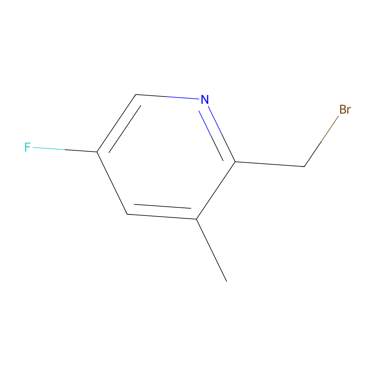2-(Bromomethyl)-5-fluoro-3-methylpyridine molecular structure, CAS 1805114-17-3