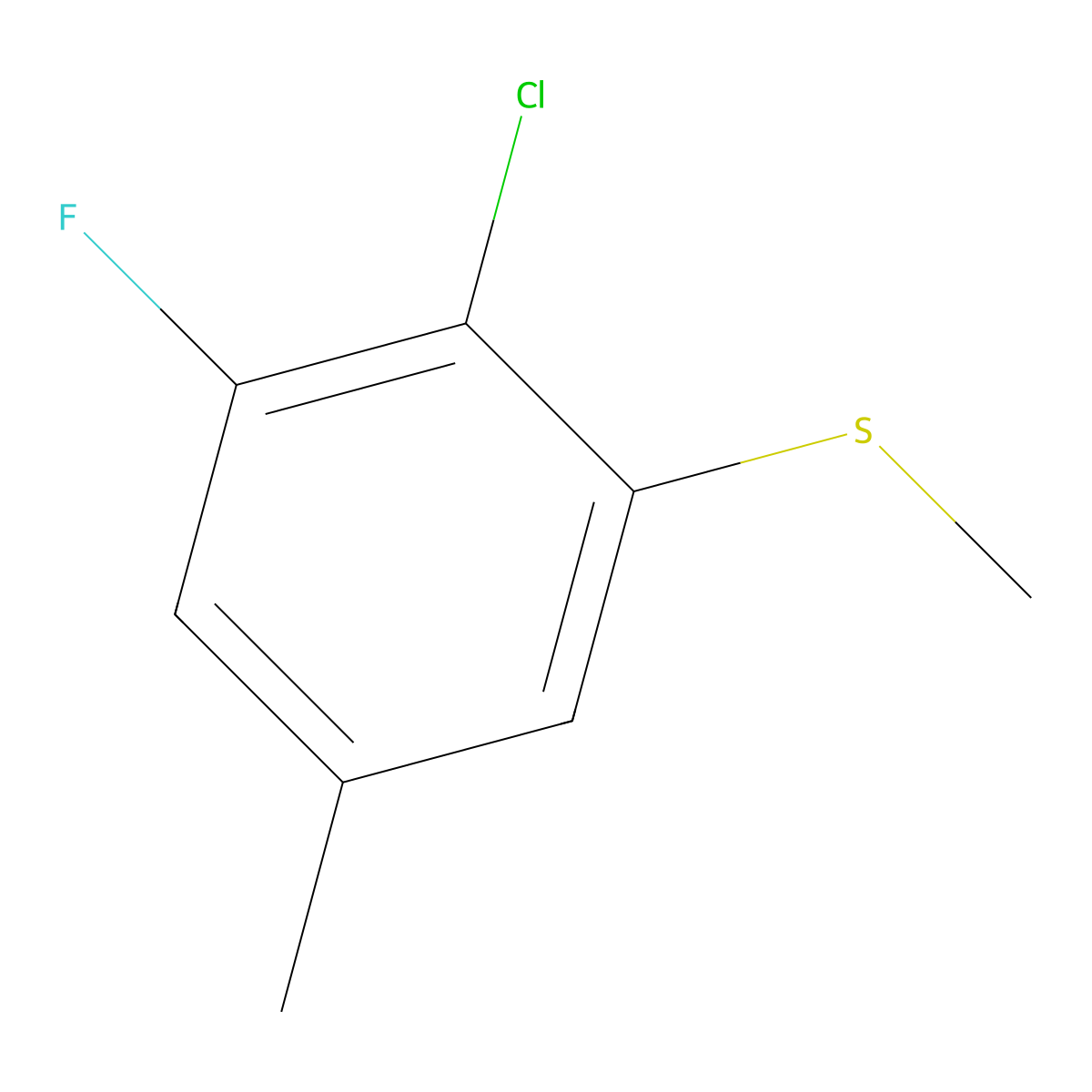 (2-Chloro-3-fluoro-5-methylphenyl)(methyl)sulfane molecular structure, CAS 1805114-95-7