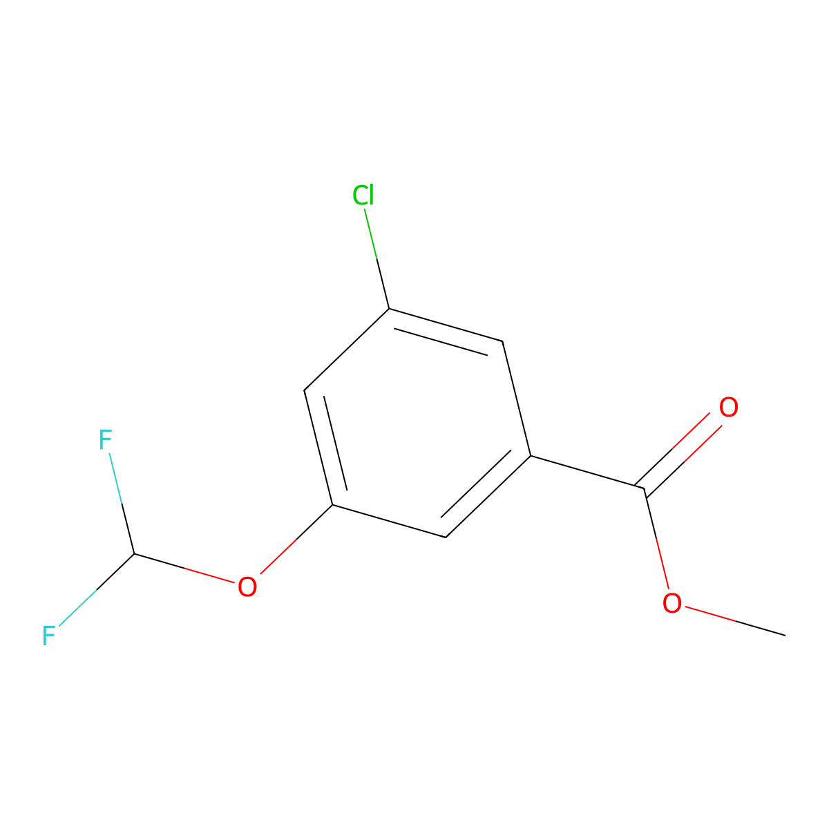Methyl 3-chloro-5-(difluoromethoxy)benzoate molecular structure, CAS 1805114-99-1