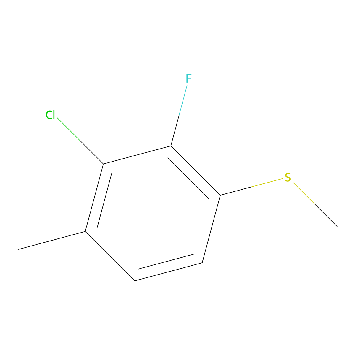 (3-Chloro-2-fluoro-4-methylphenyl)(methyl)sulfane molecular structure, CAS 1805115-00-7