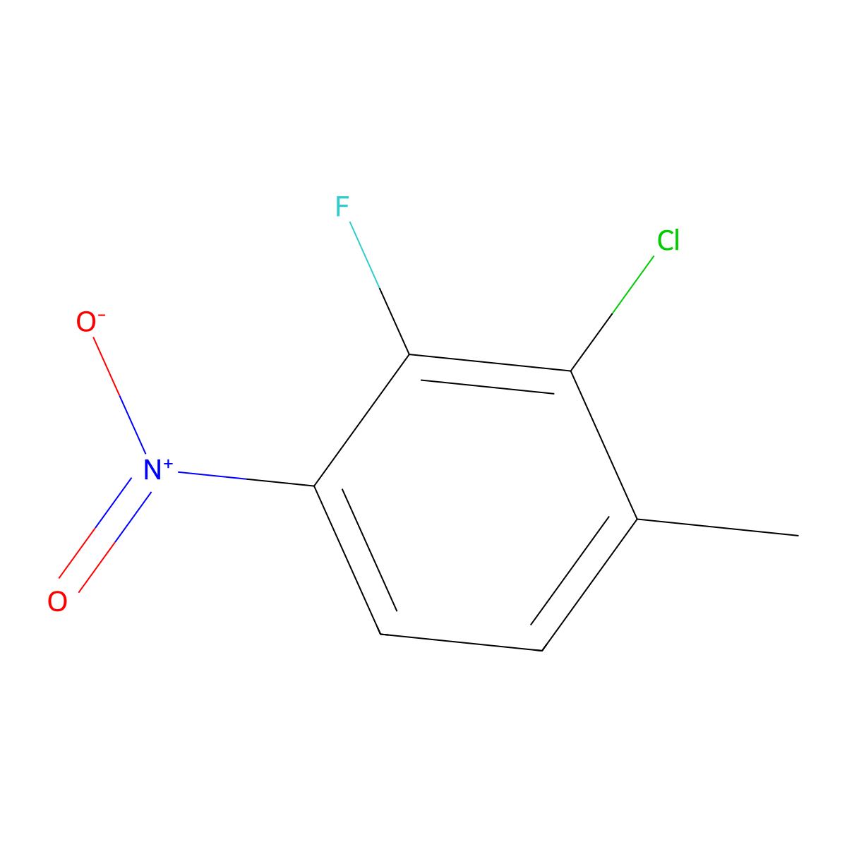 2-Chloro-3-fluoro-1-methyl-4-nitrobenzene molecular structure, CAS 1805115-15-4