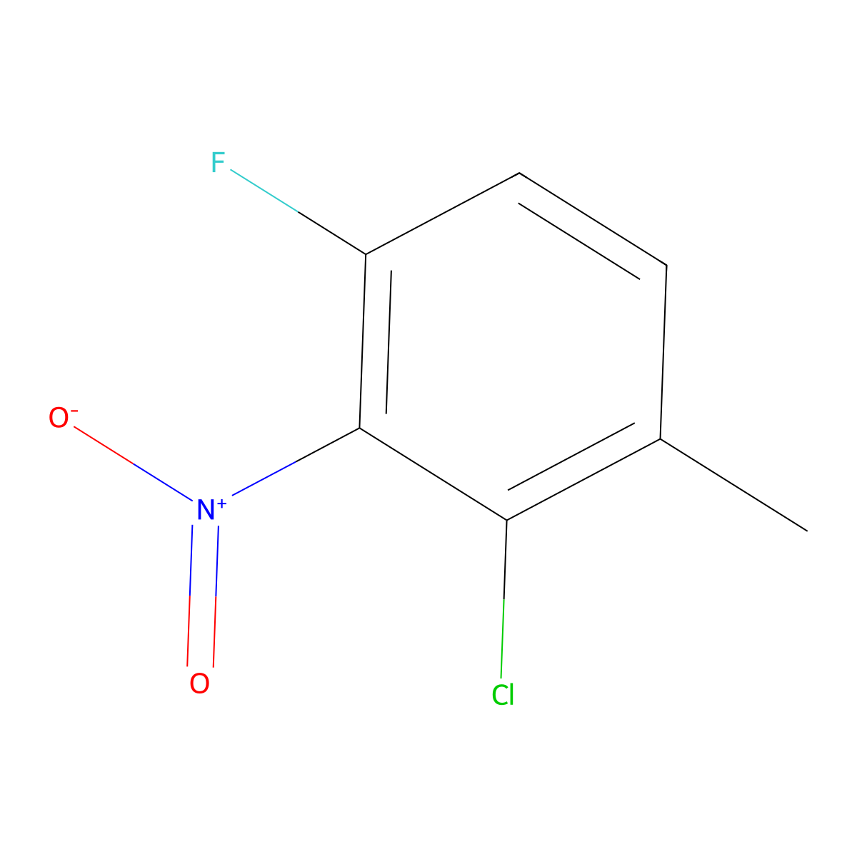 2-Chloro-4-fluoro-3-nitrotoluene molecular structure, CAS 1805115-44-9
