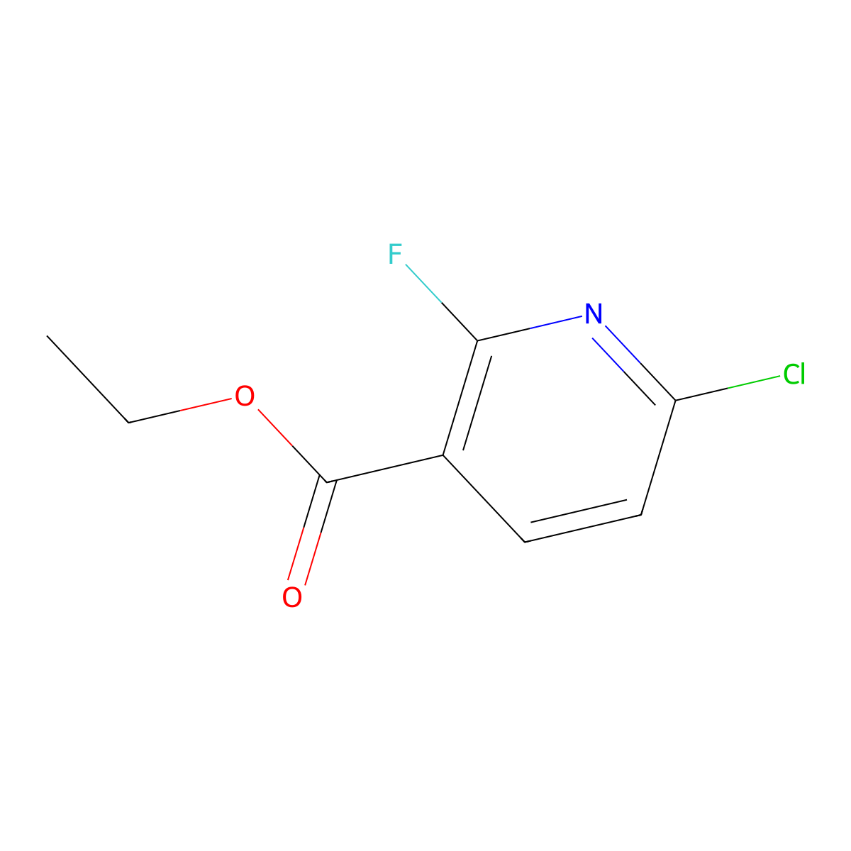 Ethyl 6-chloro-2-fluoronicotinate molecular structure, CAS 1805115-72-3