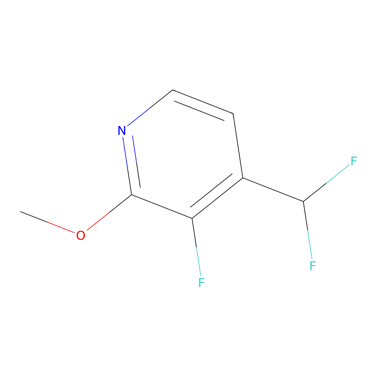 4-(Difluoromethyl)-3-fluoro-2-methoxypyridine molecular structure, CAS 1805117-79-6