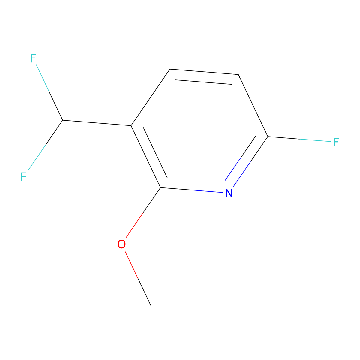 3-(Difluoromethyl)-6-fluoro-2-methoxypyridine molecular structure, CAS 1805117-87-6