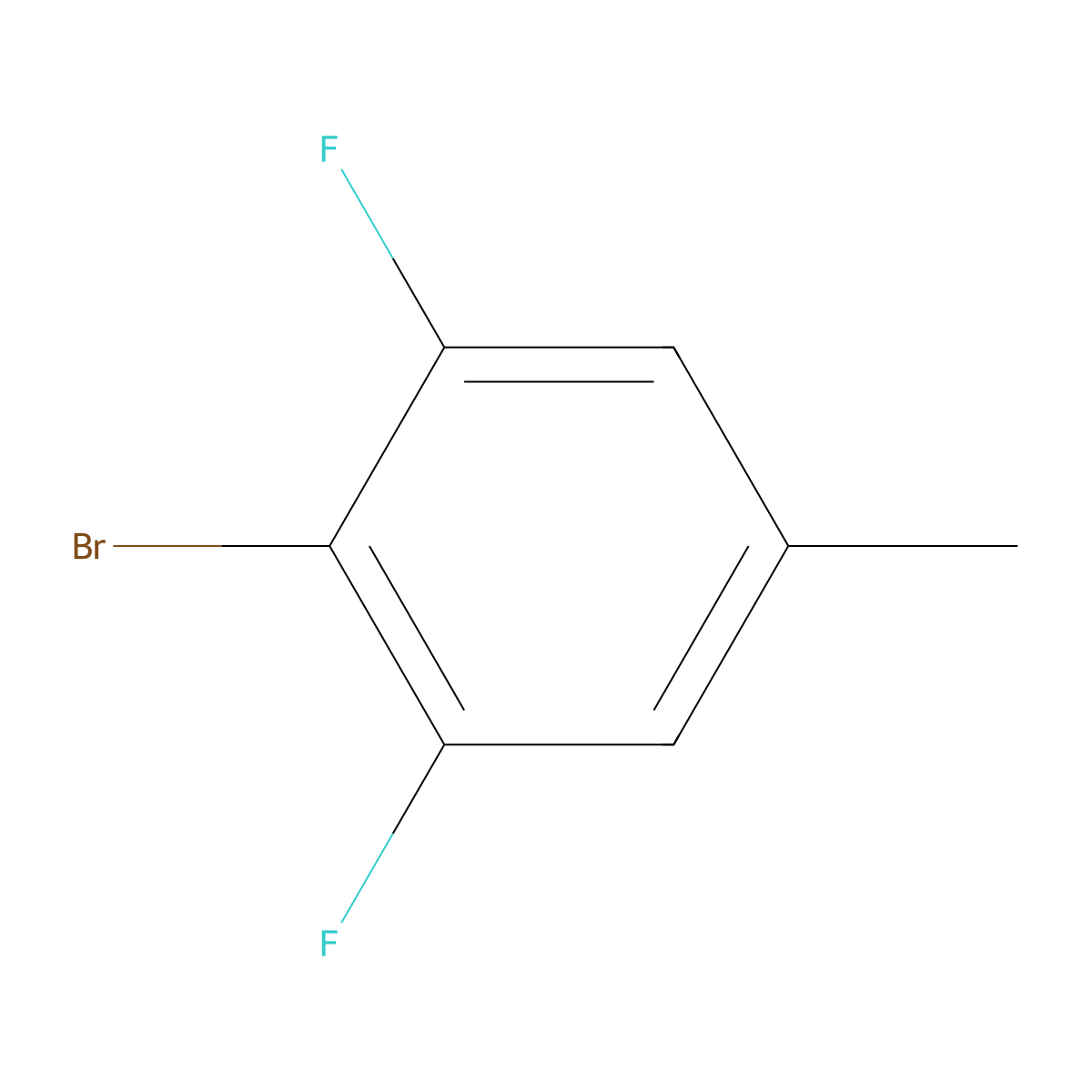 2-Bromo-1,3-difluoro-5-methylbenzene molecular structure, CAS 1805120-10-8