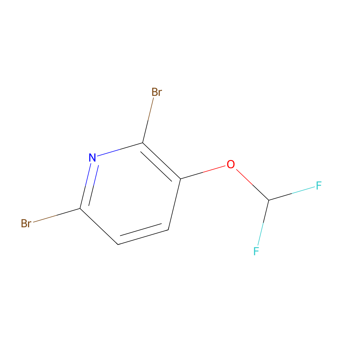 2,6-Dibromo-3-(difluoromethoxy)pyridine molecular structure, CAS 1805120-96-0