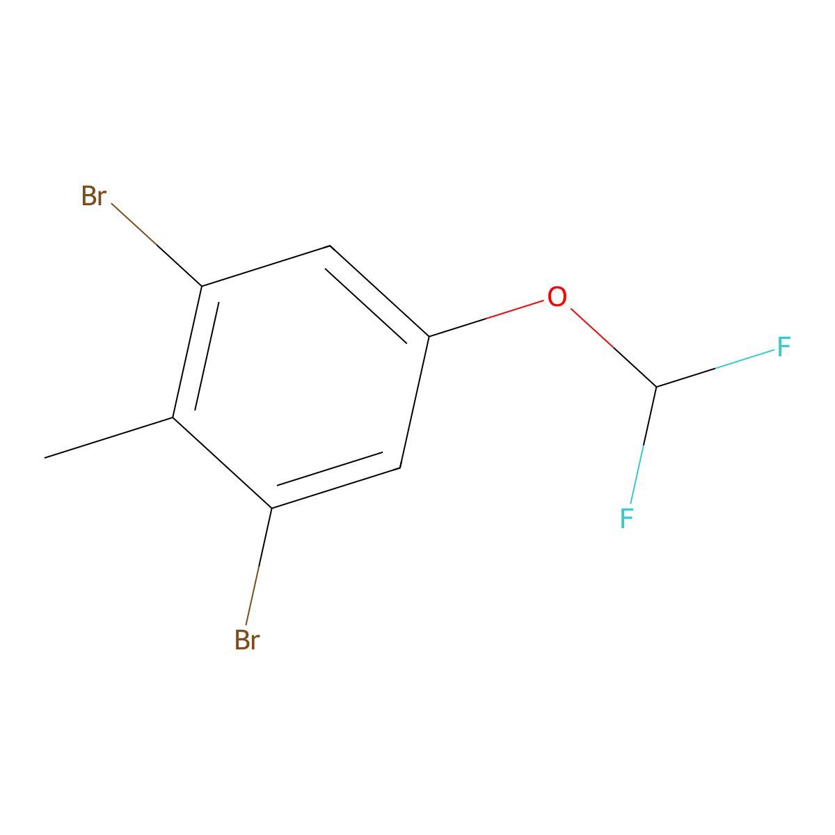 1,3-Dibromo-5-(difluoromethoxy)-2-methylbenzene molecular structure, CAS 1805121-06-5