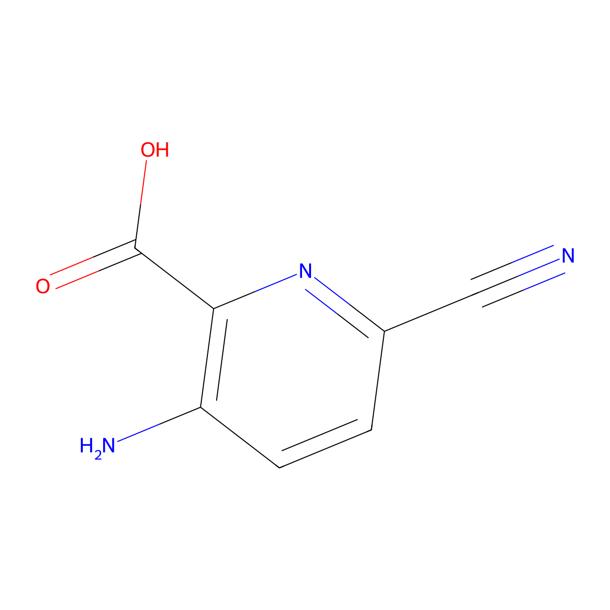 3-Amino-6-cyanopyridine-2-carboxylic acid molecular structure, CAS 1805122-56-8
