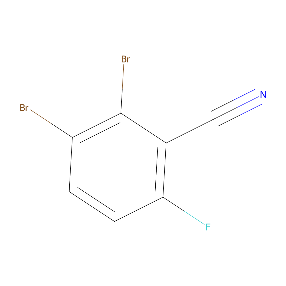 2,3-Dibromo-6-fluorobenzonitrile molecular structure, CAS 1805122-97-7