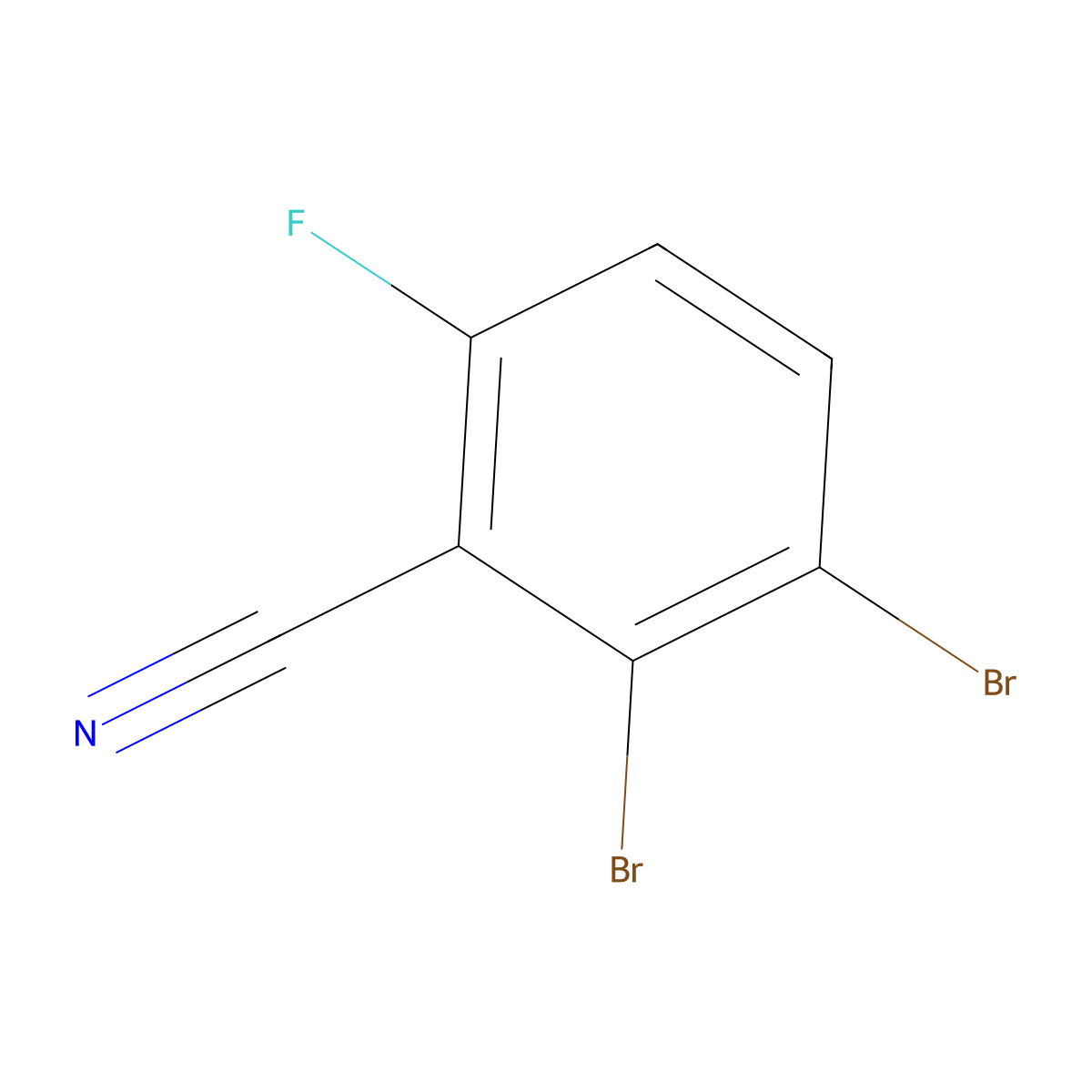 2,3-Dibromo-6-fluorobenzonitrile molecular structure, CAS 1805122-97-7