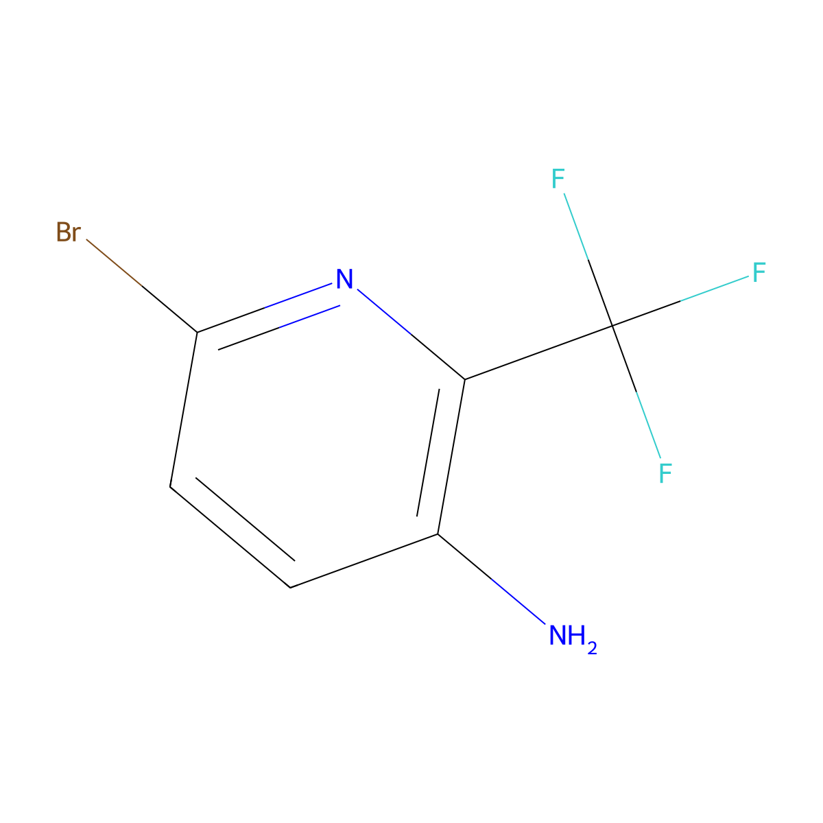 6-Bromo-2-(trifluoromethyl)pyridin-3-amine molecular structure, CAS 1805123-62-9