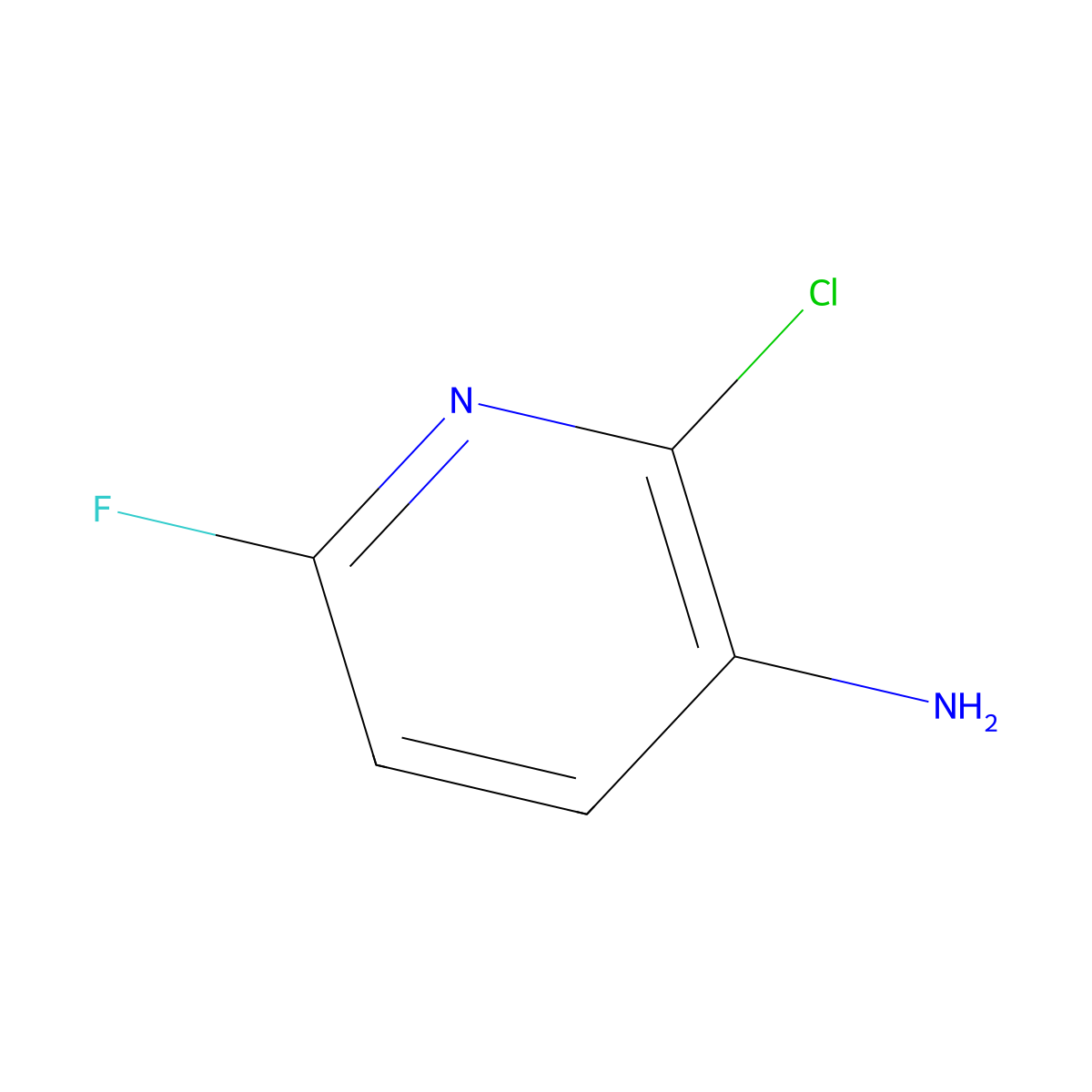 3-Amino-2-chloro-6-fluoropyridine molecular structure, CAS 1805124-30-4