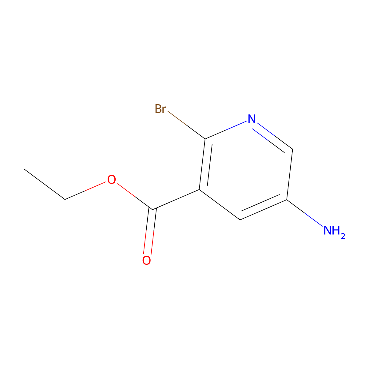 Ethyl 5-amino-2-bromopyridine-3-carboxylate molecular structure, CAS 1805124-89-3