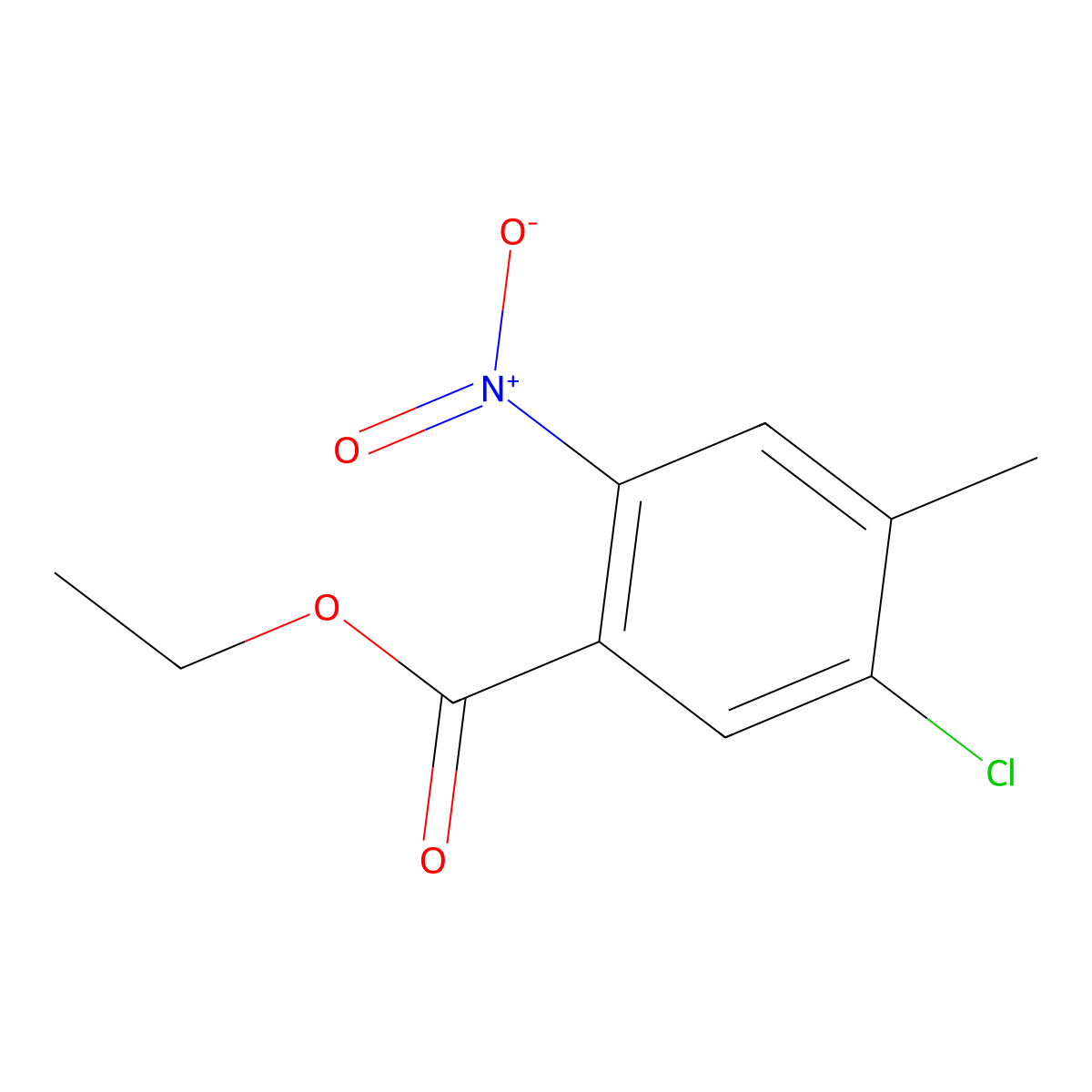 Ethyl 5-chloro-4-methyl-2-nitrobenzoate molecular structure, CAS 1805129-59-2