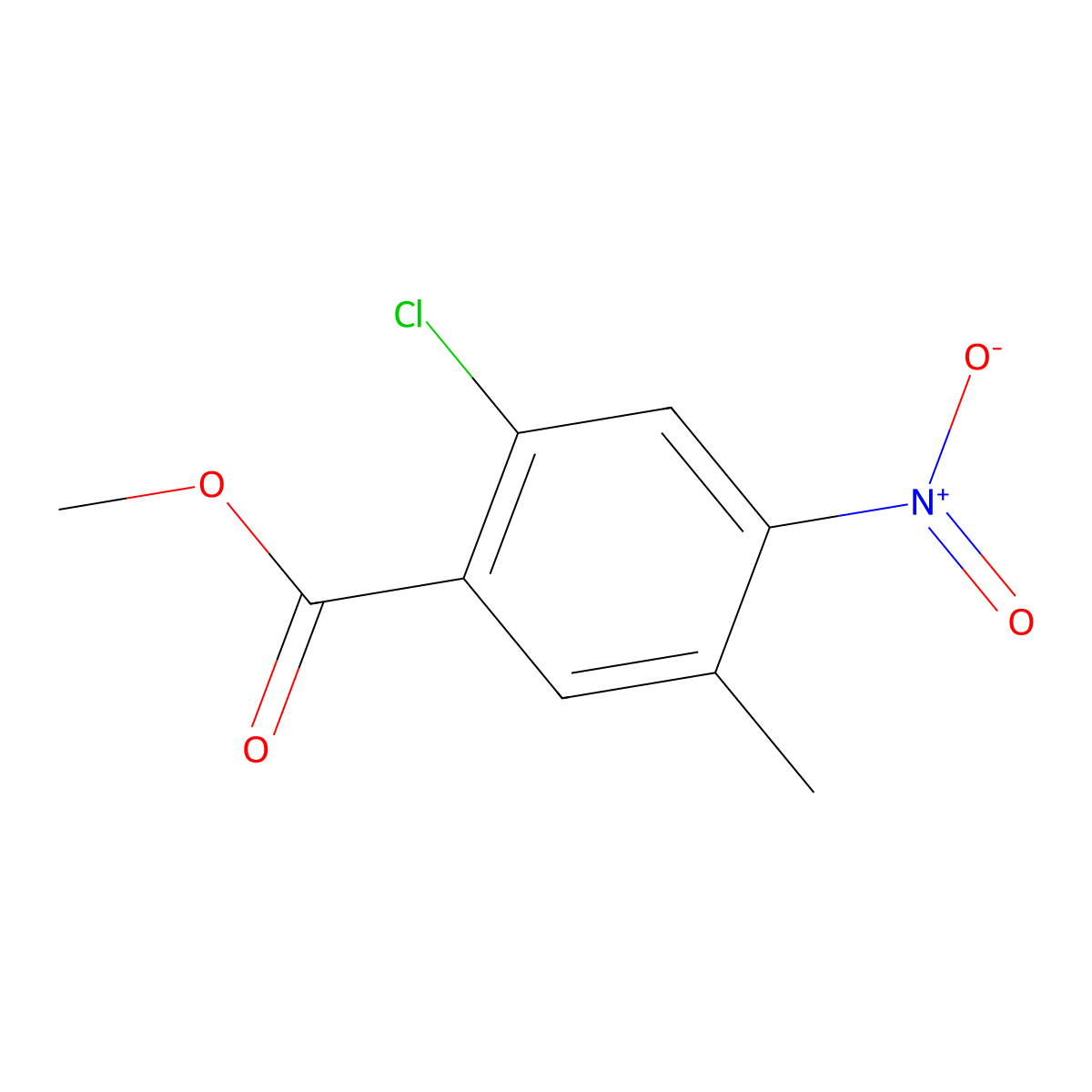 Methyl 2-chloro-5-methyl-4-nitrobenzoate molecular structure, CAS 1805129-67-2
