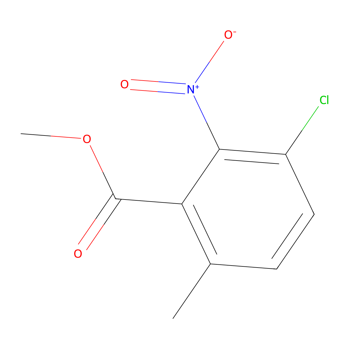 Methyl 3-chloro-6-methyl-2-nitrobenzoate molecular structure, CAS 1805129-75-2