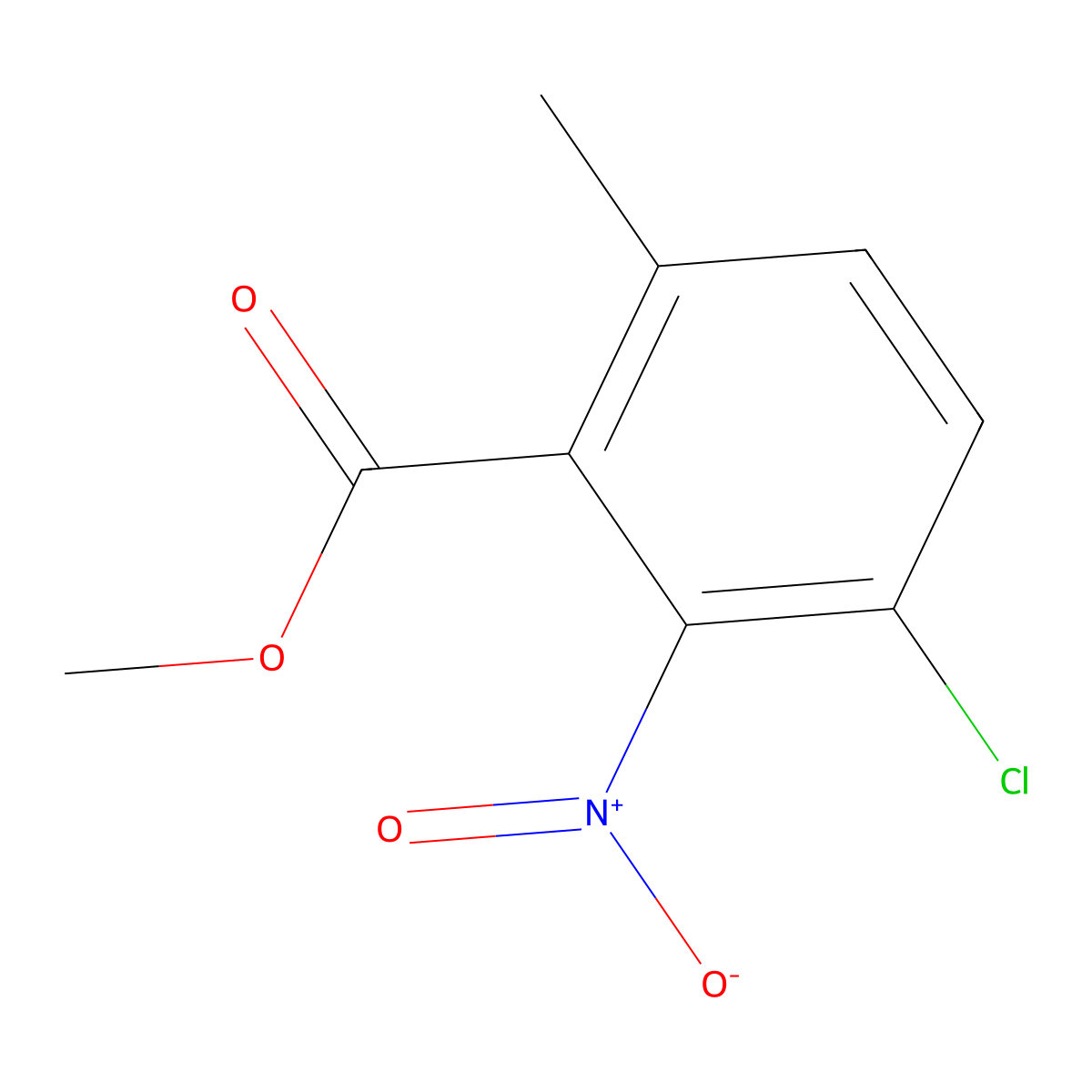 Methyl 3-chloro-6-methyl-2-nitrobenzoate molecular structure, CAS 1805129-75-2