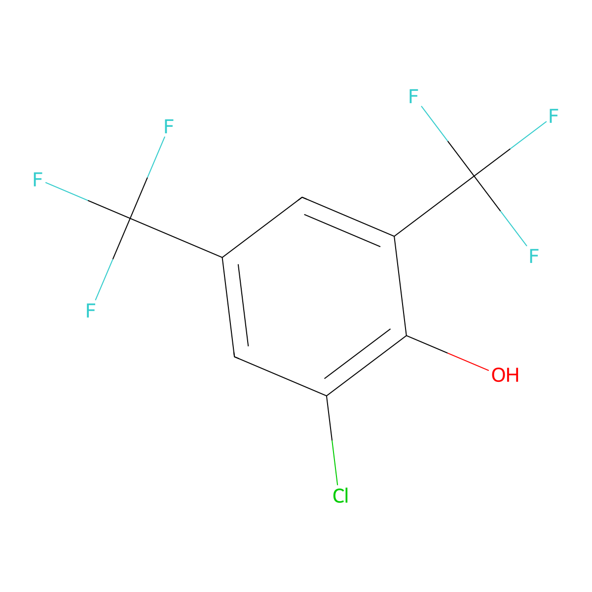 2-Chloro-4,6-bis(trifluoromethyl)phenol molecular structure, CAS 1805131-48-9