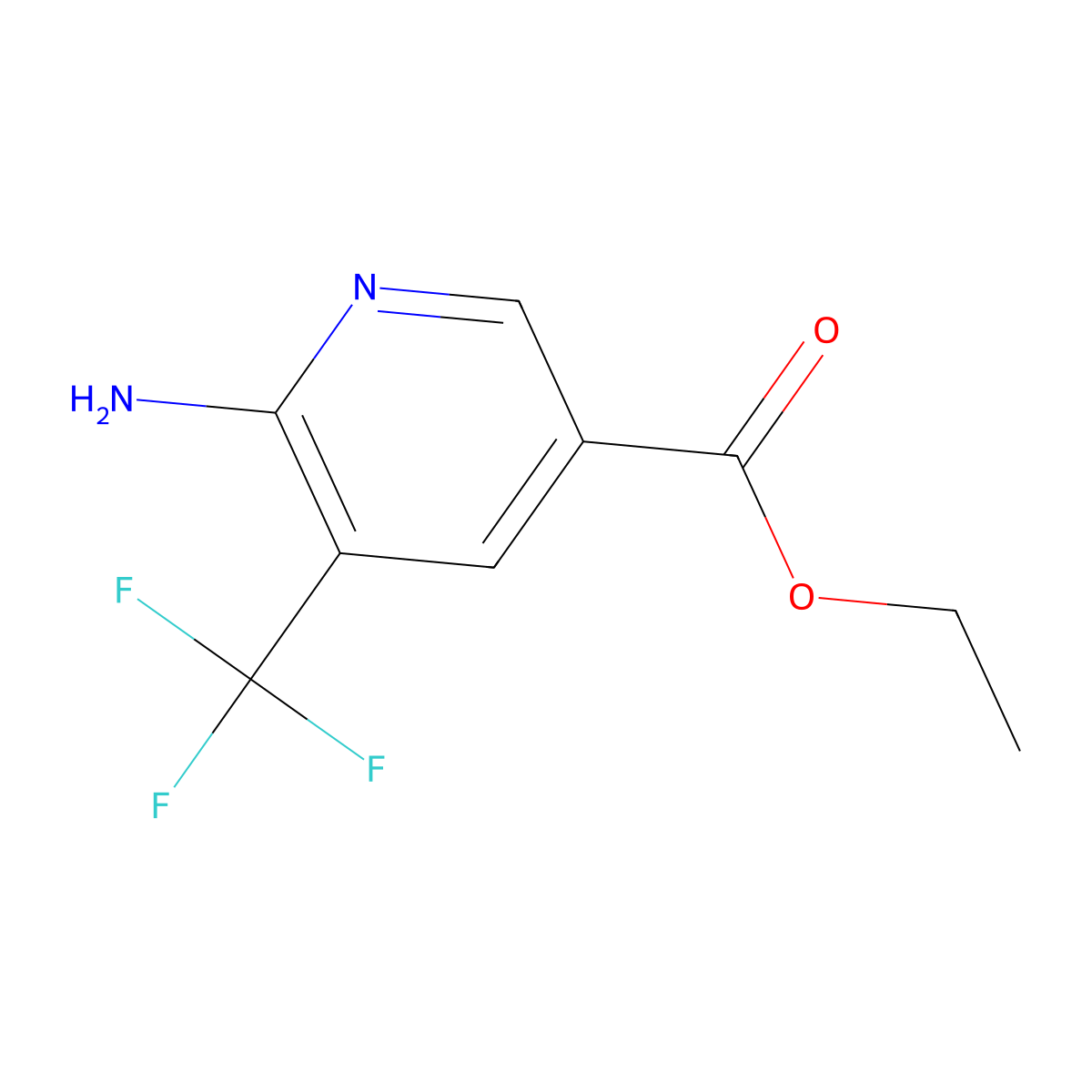 Ethyl 6-amino-5-(trifluoromethyl)pyridine-3-carboxylate molecular structure, CAS 1805131-52-5