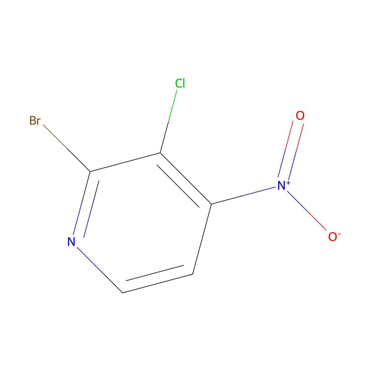 2-Bromo-3-chloro-4-nitropyridine molecular structure, CAS 1805138-23-1