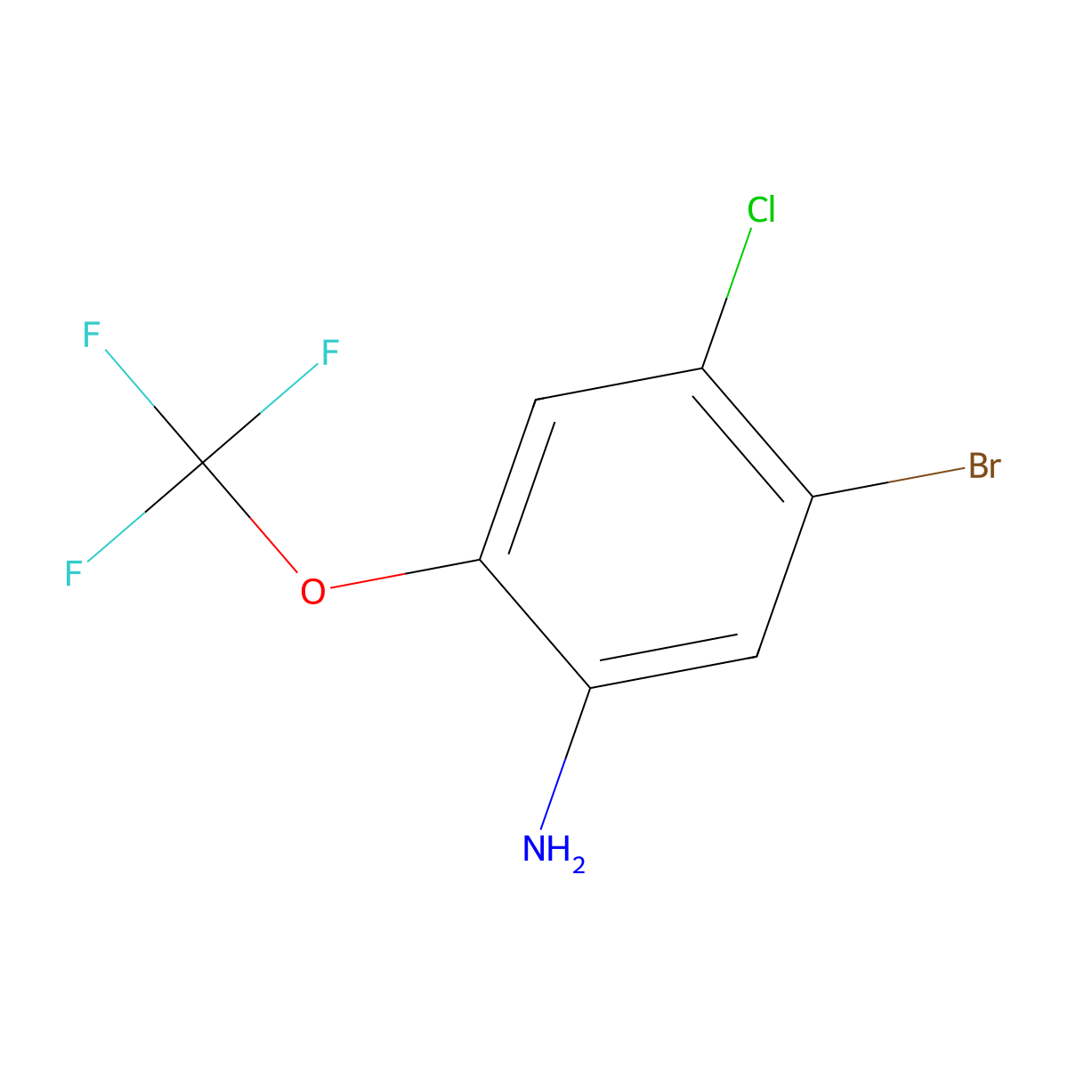 5-Bromo-4-chloro-2-(trifluoromethoxy)aniline molecular structure, CAS 1805139-11-0