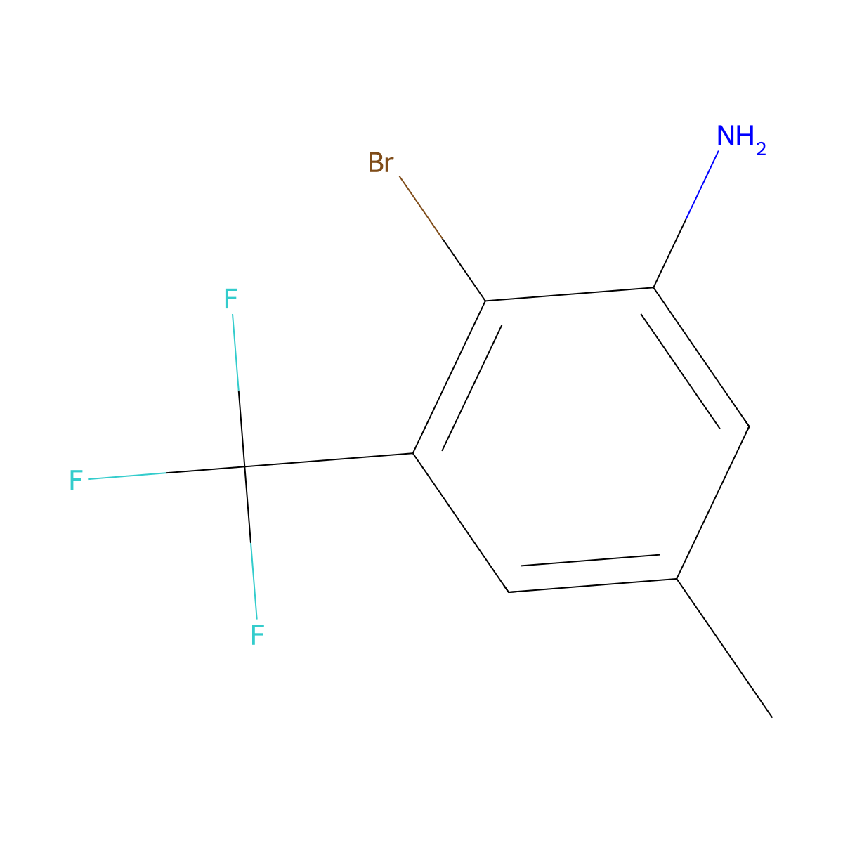 2-Bromo-5-methyl-3-(trifluoromethyl)aniline molecular structure, CAS 1805140-22-0