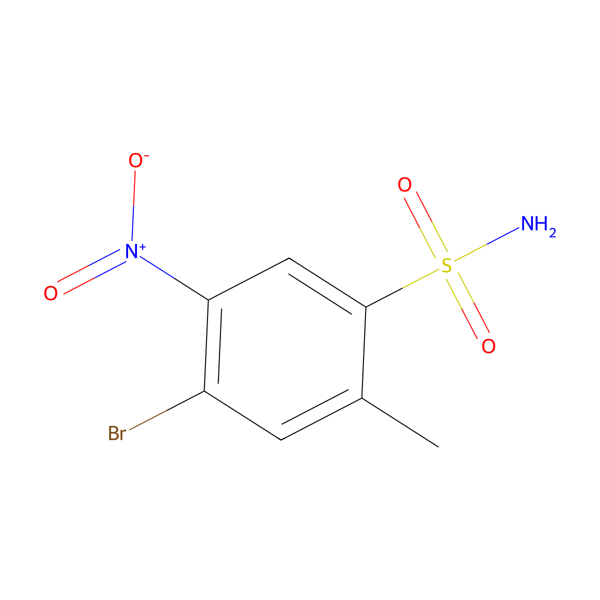 4-Bromo-2-methyl-5-nitrobenzene-1-sulfonamide molecular structure, CAS 1805141-49-4