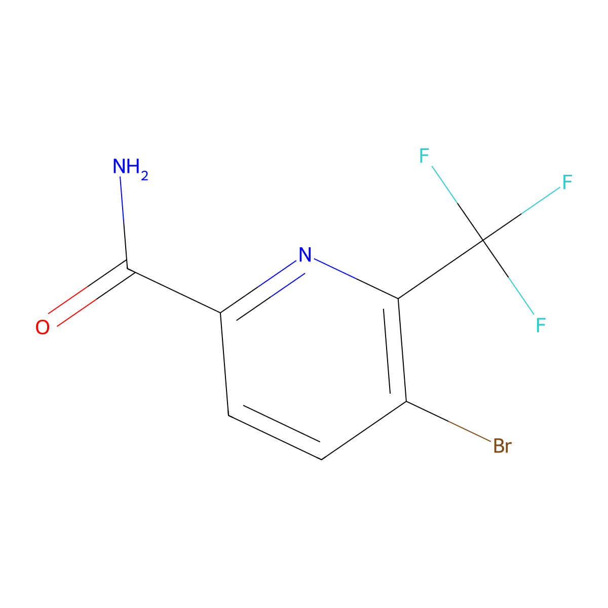 5-Bromo-6-(trifluoromethyl)pyridine-2-carboxamide molecular structure, CAS 1805142-76-0