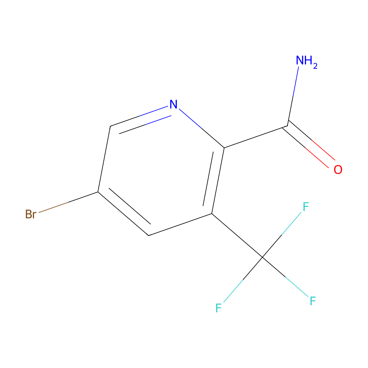 5-Bromo-3-(trifluoromethyl)picolinamide molecular structure, CAS 1805142-81-7