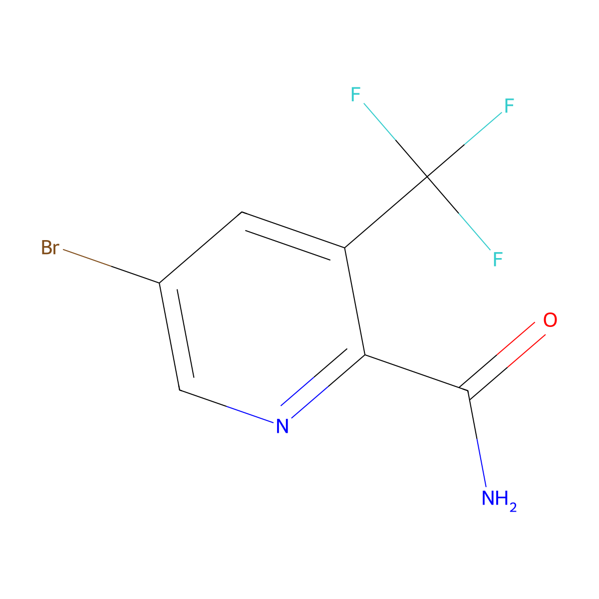 5-Bromo-3-(trifluoromethyl)picolinamide molecular structure, CAS 1805142-81-7