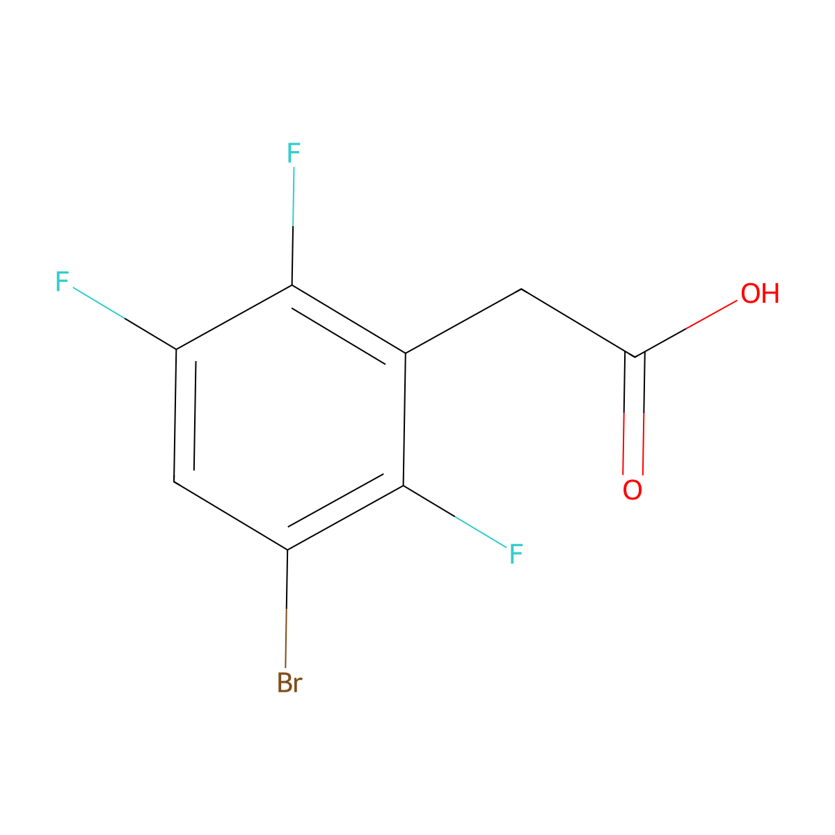 3-Bromo-2,5,6-trifluorophenylacetic acid molecular structure, CAS 1805143-13-8