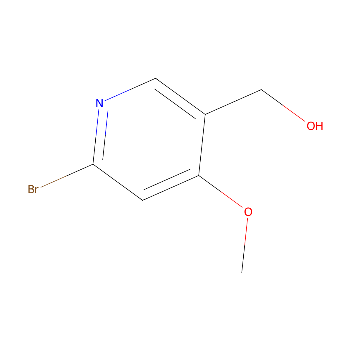 (6-Bromo-4-methoxypyridin-3-yl)methanol molecular structure, CAS 1805149-41-0