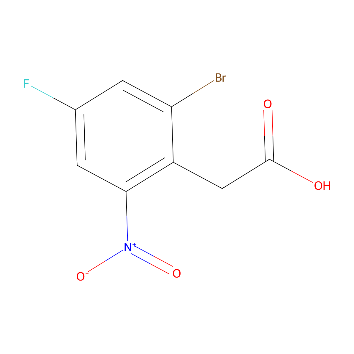 2-(2-Bromo-4-fluoro-6-nitrophenyl)acetic Acid molecular structure, CAS 1805151-95-4